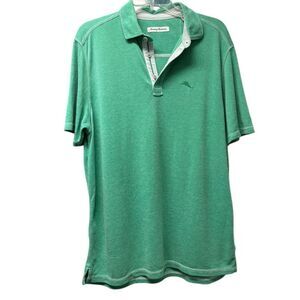 Tommy Bahama Short Sleeve Polo Green Shirt Size Medium